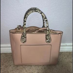 Blush Pink with Snake Skin Strap Purse